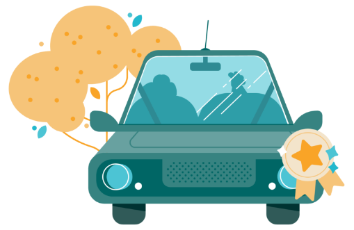 Illustration d'une voiture assurée pour le carsharing